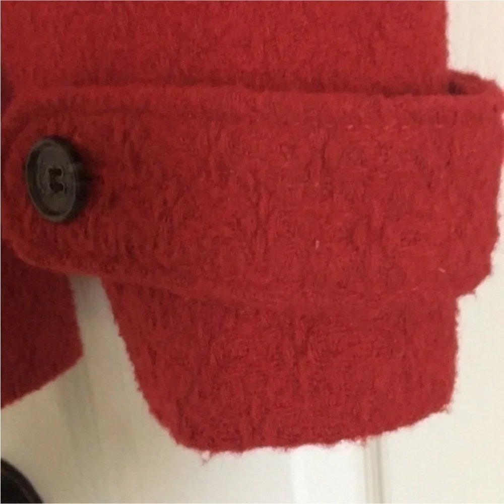 JESSICA SIMPSON red hooded texture toggle coat